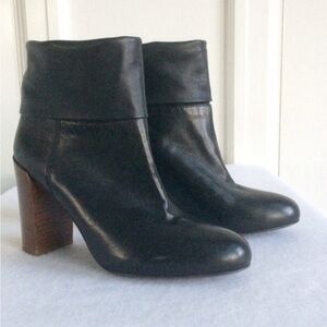 Sale — VINCE Chase Black Fold Over Slouch Boots, 8.5